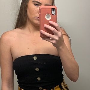 Tube too black button up